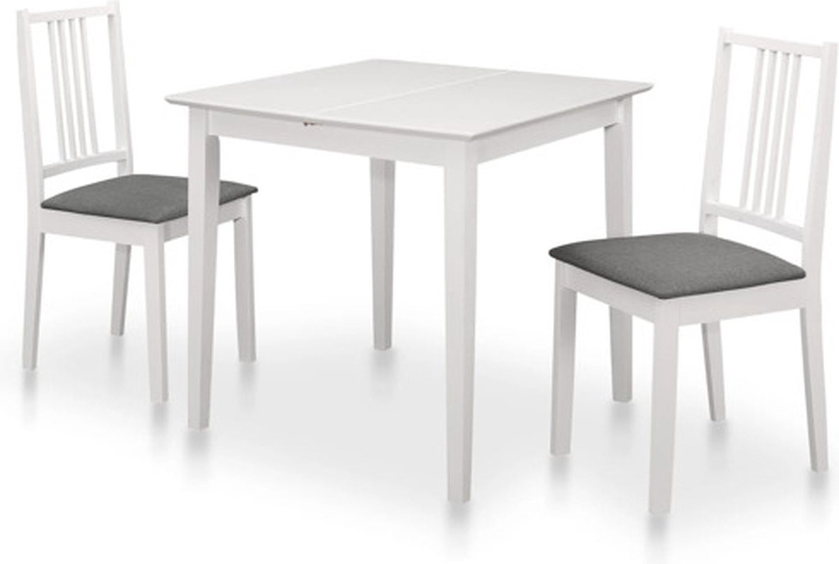 vidaXL - 3-delige - Eethoek - MDF - wit