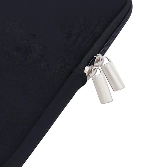 Housse d'ordinateur portable noire avec double fermeture éclair argentée