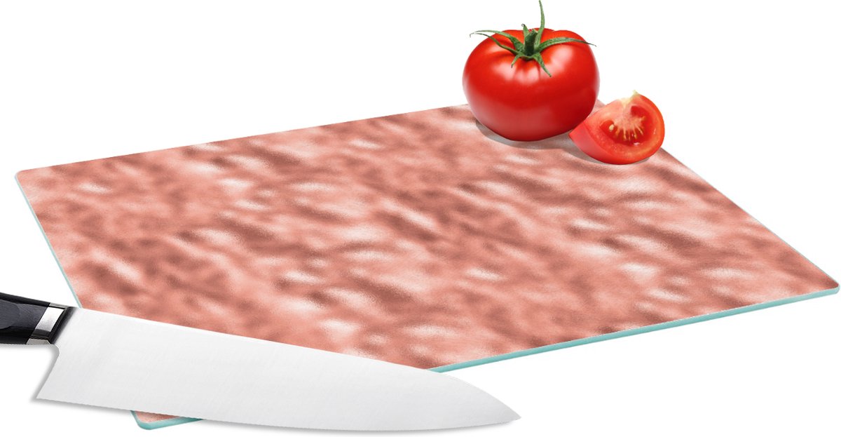 Glazen Snijplank - 28x20 - Roze - Marmer - Structuur - Luxe - Snijplanken Glas
