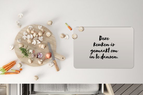 Set de table - Cette cuisine est faite pour danser - Taupe - Citation - 45x30 cm - 6 pièces - Résistant à la chaleur - Antidérapant - Coussinet - Amovible