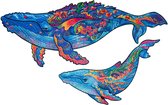 UNIDRAGON Houten Puzzel Voor Volwassenen Dier - Melkachtige Walvissen - 700 stukjes - Royal Size 52x82 cm
