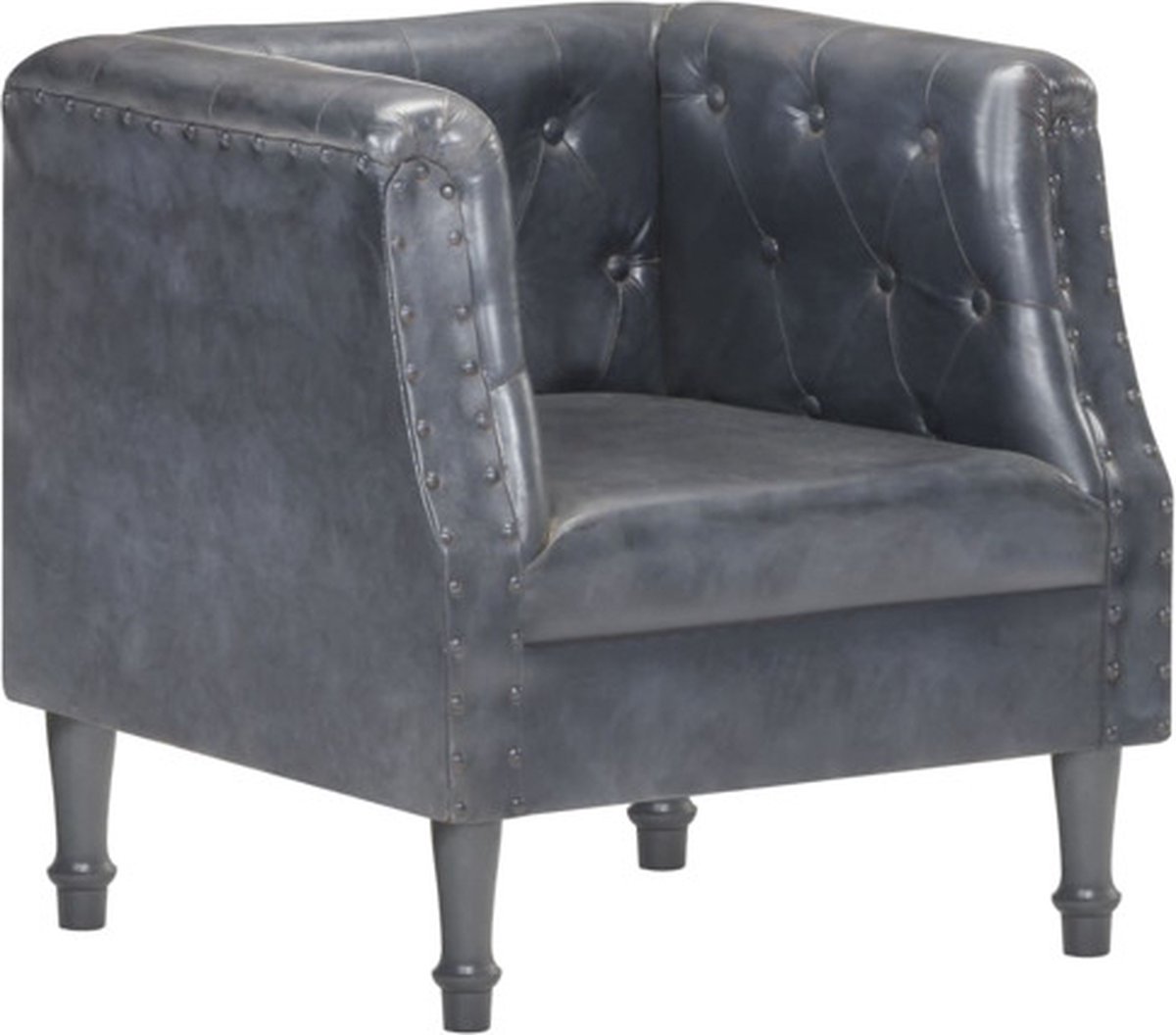 vidaXL Fauteuil - echt - leer - grijs