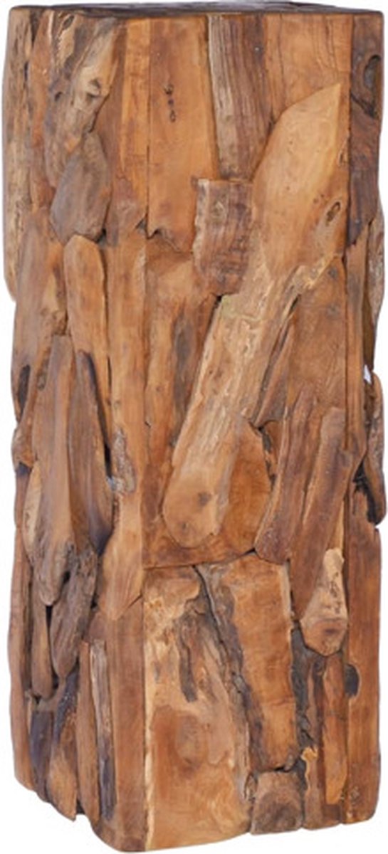 vidaXL Bijzettafel - 30x30x80 - cm - massief - teakhout Bruin