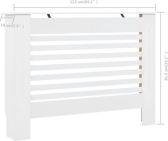 vidaXL Radiatorombouw 112x19x81.5 cm MDF wit