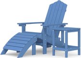 vidaXL Chaise de jardin Adirondack avec repose-pieds et table HDPE Bleu aqua