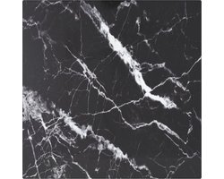vidaXL - Tafelblad - 30x30 - cm - 6 - mm - gehard - glas - met - marmeren - design - zwart