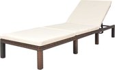 vidaXL-Ligbed-met-kussen-poly-rattan-bruin