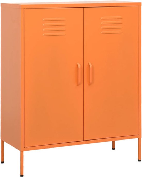 vidaXL - Opbergkast - 80x35x101,5 - cm - staal - oranje