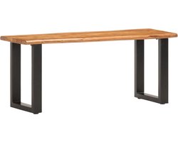 vidaXL - Boomstambankje - 110 - cm - massief - acaciahout - en - staal
