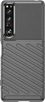 Sony Xperia 1 IV TPU Case hoesje - Just in Case - Effen Zwart - TPU (Zacht)