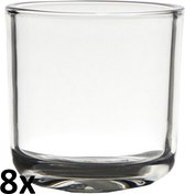 8 stuks transparant glazen refill kaarsen- en theelichtjes houders 75/75
