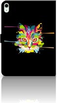 Hoesje met Tekst iPad Air (2020/2022) 10.9 inch Hoes met Standaard Cat Color