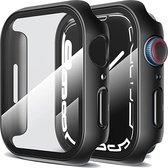Screenprotector - Case - Hoesje - Geschikt voor Apple Watch 6, 5, 4 en SE 40 mm - 9H Gehard Glas - Zwart