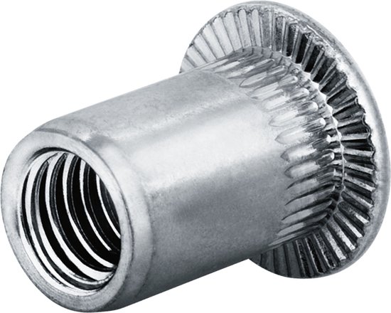 GOEBEL® - 250 X Blind Rivet Nuts M 5 - Steel [ AISI 1008 ] Galvanized ( X L) 6,9 Mm X 11,5 Mm - Small Countersunk Head Round Shaft - Shaft
