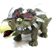 Dinosaurus speelgoed - Triceratops - met licht en Dino geluid 35CM - kan lopen en beweegt met de staart (incl. batterijen)
