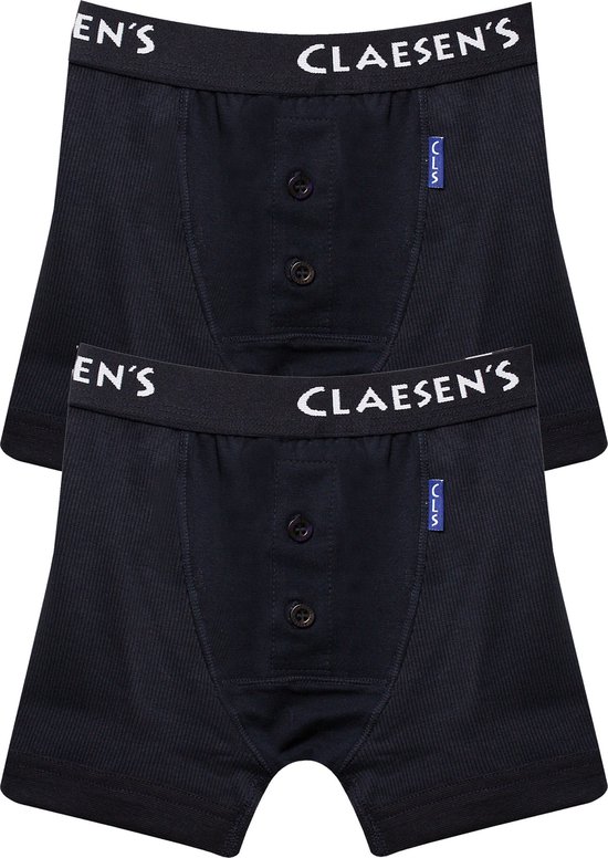 Claesen's® - Jongens Boxershorts 2-pack Navy Rib - Navy - 95% Katoen - 5% Lycra