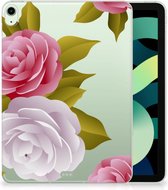 Siliconen Back Case iPad Air (2020/2022) 10.9 inch Hoesje ontwerpen Roses met transparant zijkanten