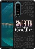 Sony Xperia 5 III Hoesje Zwart Sweater Weather Designed by Cazy