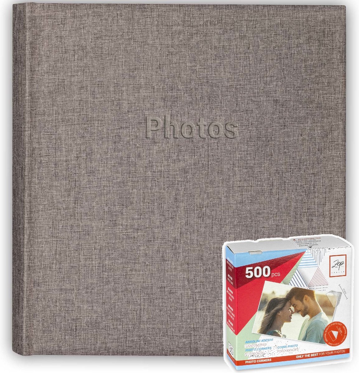 Jumbo Fotoalbum Met 60 Pagina's, Voor 240 Foto's In Het Formaat 10x15 Sterrenmotief 30 X 30 Cm Xl Fotoboek Grijs