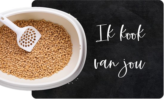 Kattenbakmat - Placemat kat - Kattenbak mat - Ik kook van jou - Partner