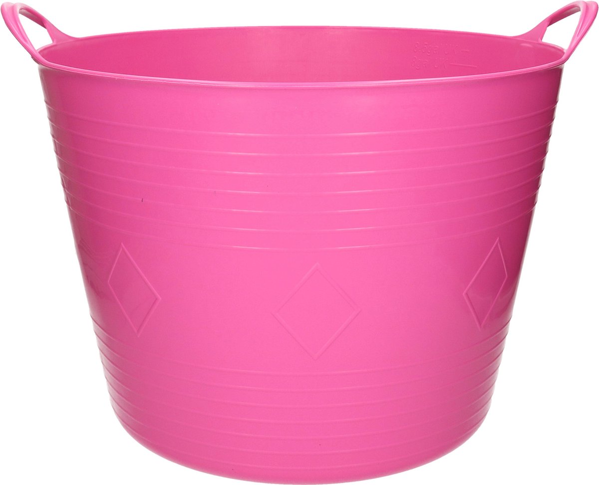 Goedkoopste Flexibele kuip - 40 liter - roze - kunststof - D45 cm - emmer - wasmand