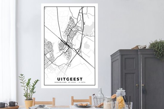 Poster Map - Uitgeest - Carte - Plan de la ville - 120x180 cm XXL