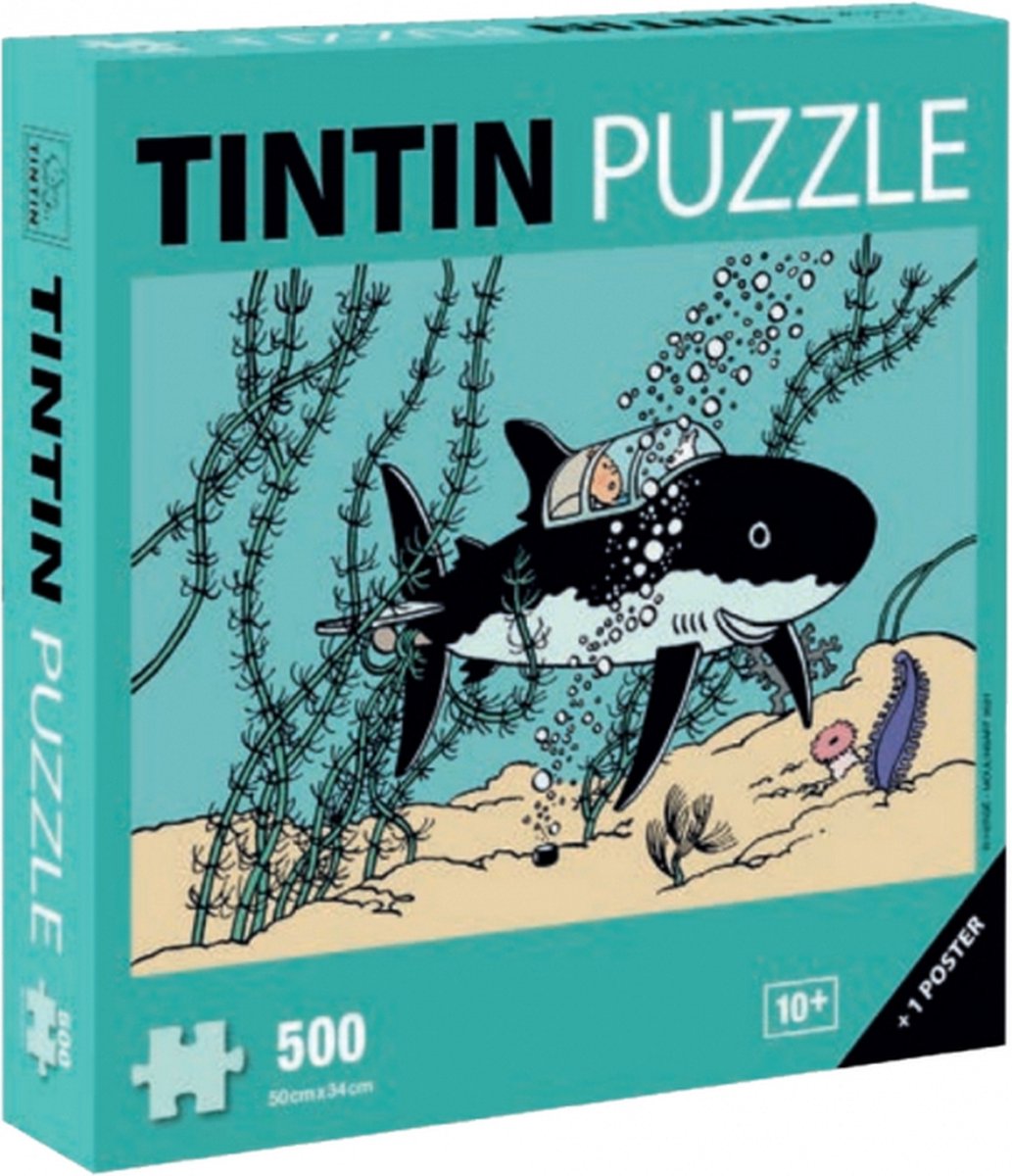 Kuifje Haaienduikboot Puzzel + Poster (500 stukken)