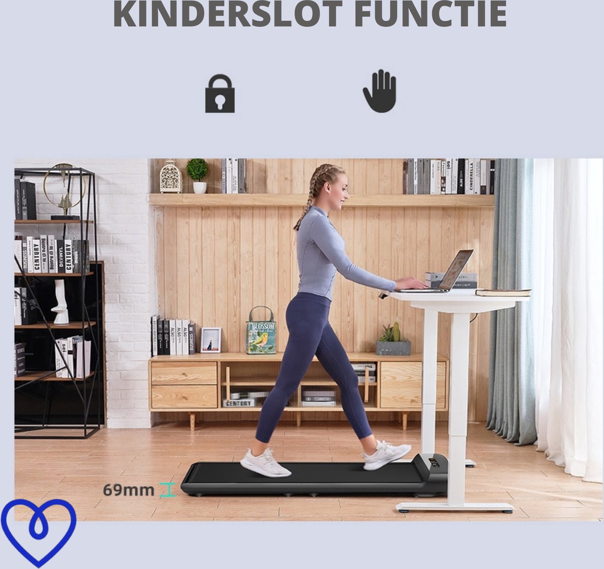 Afbeelding 2 van KingSmith - Walkingpad - C2- loopband - elektrisch - inklapbaar - bureau - treadmill - walking pad - 6 km/h - zwart