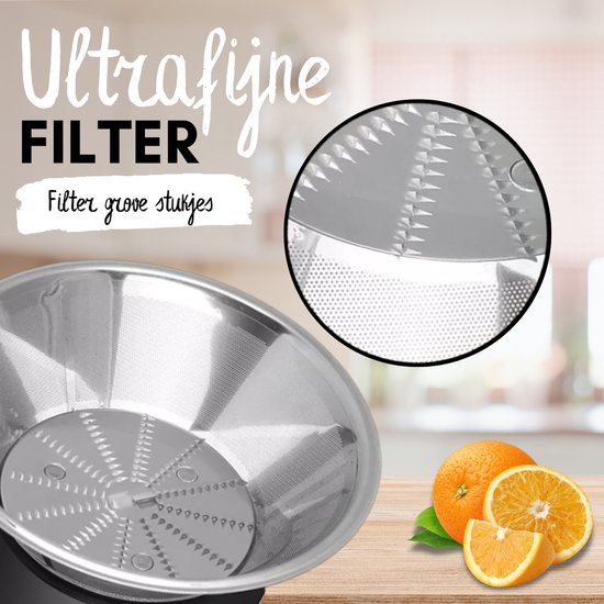 COOK-IT - Sapcentrifuge Extra Sterk - 550 ml Sapbeker - 1L Pulpcontainer - 3 Snelheden Juicer - Ultrafijne Filter