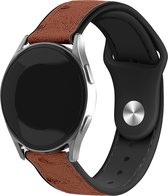 Strap-it Leren hybrid bandje - geschikt voor Xiaomi Watch S1 (Active/Pro) / Watch 2 Pro / Watch S3 / Mi Watch / Amazfit Balance / Bip 5 - bruin