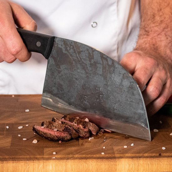 Shinrai Japan - Couteau de chef 18 cm - Couteau - Couteau à découper Zwart avec revêtement en cuir - Avec coffret cadeau de Luxe