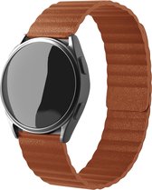 Leer Smartwatch bandje - Geschikt voor Strap-it Samsung Galaxy Watch 42mm leren loop bandje - bruin - Strap-it Horlogeband / Polsband / Armband