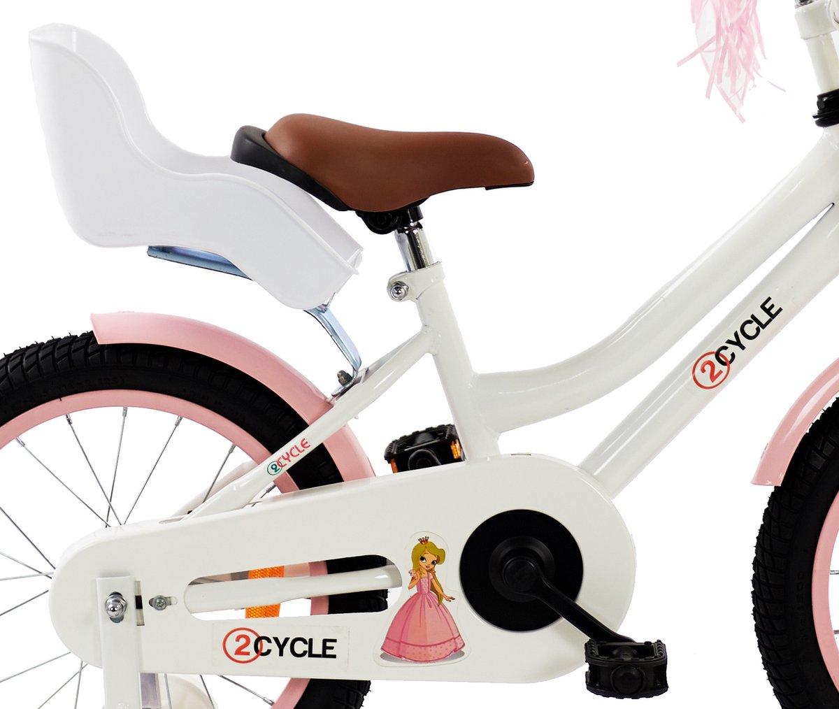 Vélo Enfant Dino Bikes 12 Pouces Little Heart Rose - Roulettes Et Panier Pour Poupée Inclus