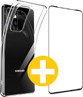 Hoesje en Screenprotector Combi Geschikt Voor Samsung A53 - Transparant Hoesje + Premium screenprotector
