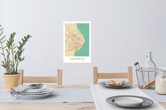 Stickers Stickers muraux - Carte - Carte - Volendam - Plan de la ville - 20x30 cm - Feuille adhésive