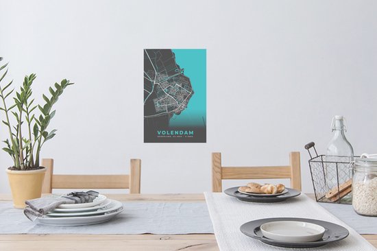 Stickers Stickers muraux - Volendam - Carte - Plan d'étage - Plan de la ville - 20x30 cm - Feuille adhésive