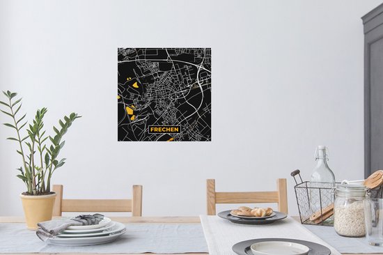 Stickers muraux - Or - Allemagne - Carte - Or - Plan de la ville - Carte - Frechen - 80x80 cm - Feuille adhésive