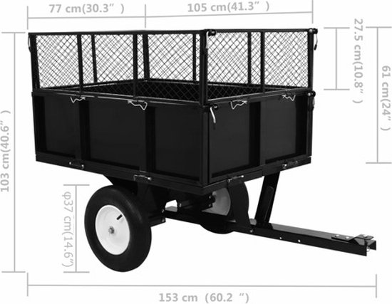 vidaXL - Kiepwagen - voor - zitmaaiers - 300 - kg van VidaXL — afbeelding 5