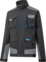 DEXTER - werkjas - multifunctioneel getailleerd jack - heren/dames - maat L - 9 zakken - beschermjas - 280gr/m² - katoen - polyester - zwart - grijs