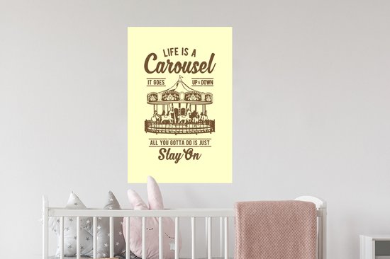 Stickers Stickers muraux - Fête foraine - Jaune - Vintage - 40x60 cm - Film adhésif