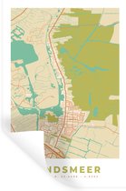Muurstickers - Sticker Folie - Landsmeer - Plattegrond - Kaart - Stadskaart - 40x60 cm - Plakfolie - Muurstickers Kinderkamer - Zelfklevend Behang - Zelfklevend behangpapier - Stickerfolie