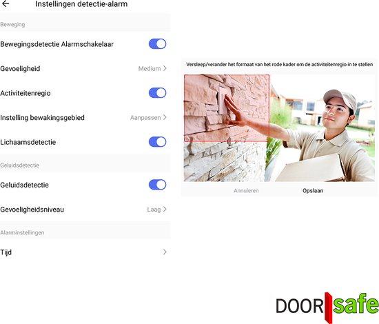 Doorsafe 6750 PRO - Professionele internet deurbel met camera - FHD 2MP - gratis lokale opslag op 32Gb SD-kaart - internet via WiFi of netwerkkabel - bewegingsmelder met lichaamsdetectie & instelbare activiteitenregio - met 7" full-touchscherm — afbeelding 2