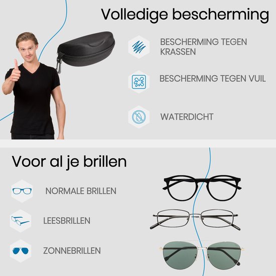 BukkitBow - Etui à lunettes - Porte -lunettes - Etui à lunettes - Etui à lunettes - Set 3 Pièces - Zwart