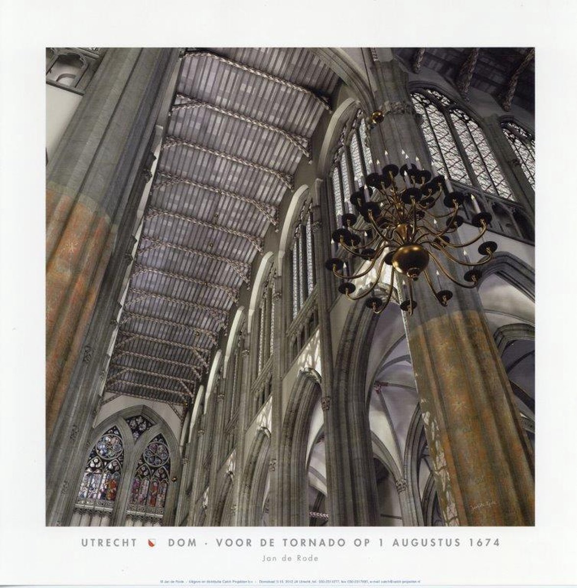 Catch Projecten Dom voor de tornado 1674 (interieur) - Jan de Rode - Utrechtse Poster - 50 x 55 cm Multicolor