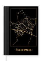 Notitieboek - Schrijfboek - Kaart - Zoetermeer - Goud - Zwart - Notitieboekje klein - A5 formaat - Schrijfblok