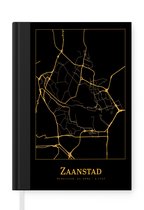 Notitieboek - Schrijfboek - Plattegrond - Zaanstad - Goud - Zwart - Notitieboekje klein - A5 formaat - Schrijfblok - Stadskaart