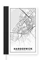 Notitieboek - Schrijfboek - Kaart - Harderwijk - Zwart - Wit - Notitieboekje klein - A5 formaat - Schrijfblok