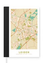 Notitieboek - Schrijfboek - Stadskaart - Leiden - Vintage - Notitieboekje klein - A5 formaat - Schrijfblok - Plattegrond