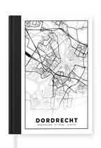 Notitieboek - Schrijfboek - Kaart - Dordrecht - Zwart - Wit - Notitieboekje klein - A5 formaat - Schrijfblok