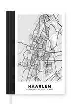 Notitieboek - Schrijfboek - Stadskaart - Haarlem - Grijs - Wit - Notitieboekje klein - A5 formaat - Schrijfblok - Plattegrond
